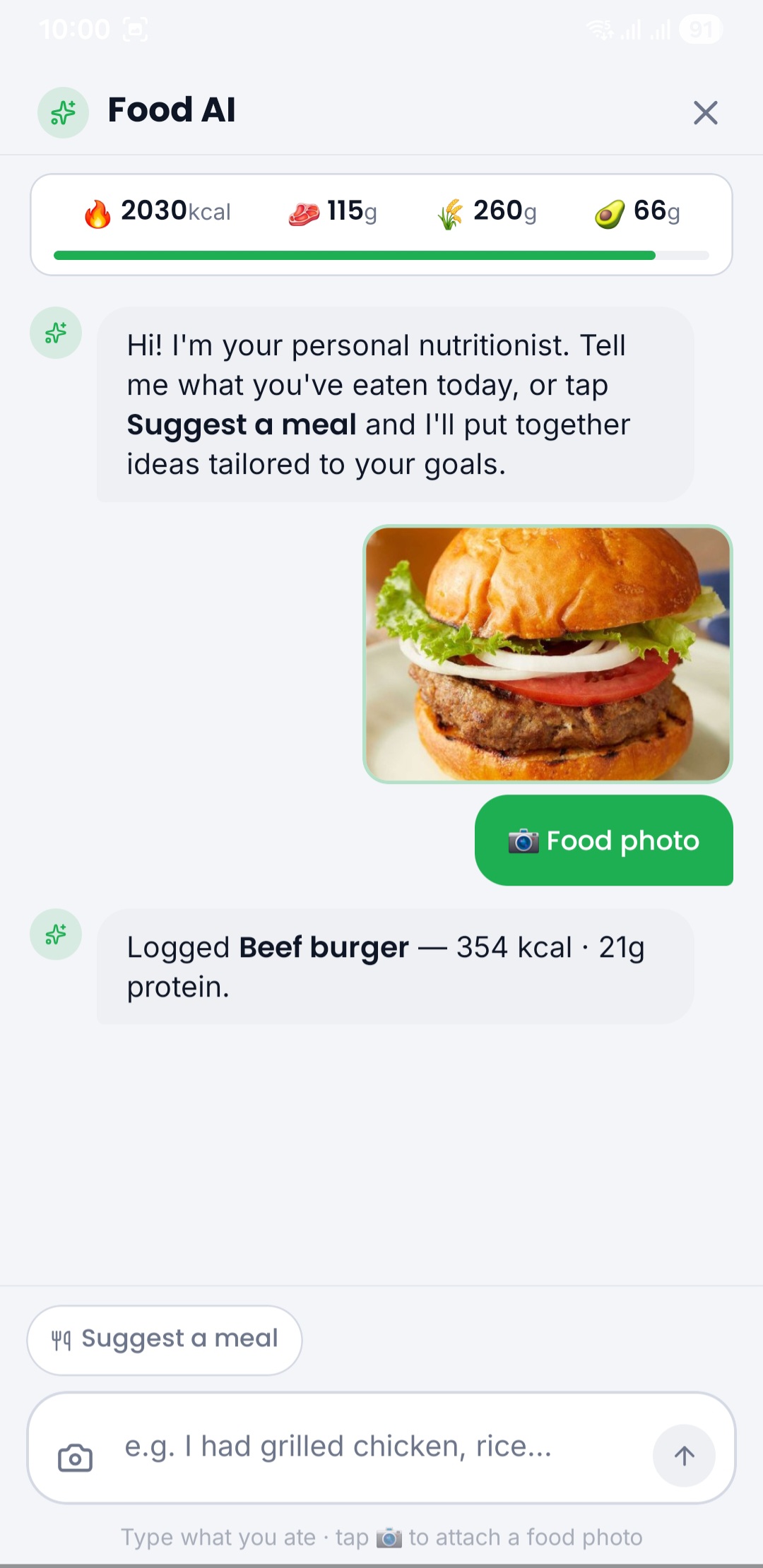 Food AI screen